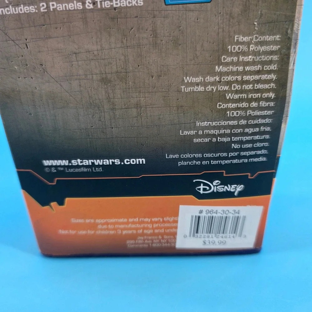 Disney Star Wars Rebels Window Panels Microfiber Drapes 42x63 2 Panels Tie-Backs
